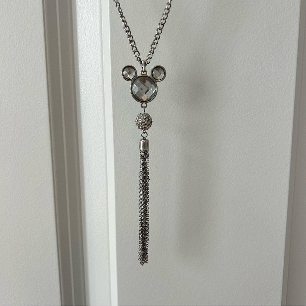 Disney Silver Chain Necklace with Crystal‎ Mickey